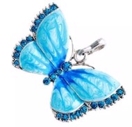 Halskæde  - blå sommerfugle